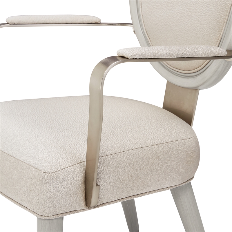 Michael Amini Eclipse Dining Arm Chair in Moonlight Gray - Set of 2