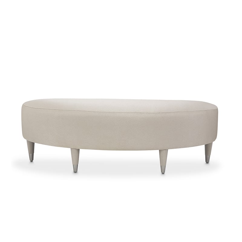 Michael Amini Kathy Ireland Eclipse Accent Bench - Ivory/Moonlight Gray
