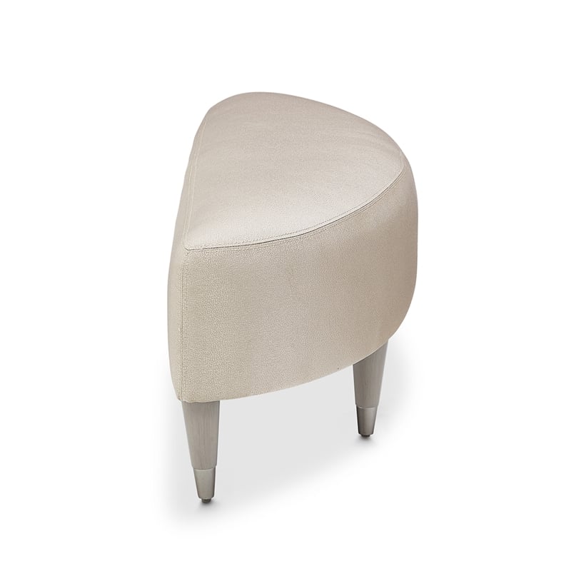 Michael Amini Kathy Ireland Eclipse Accent Bench - Ivory/Moonlight Gray