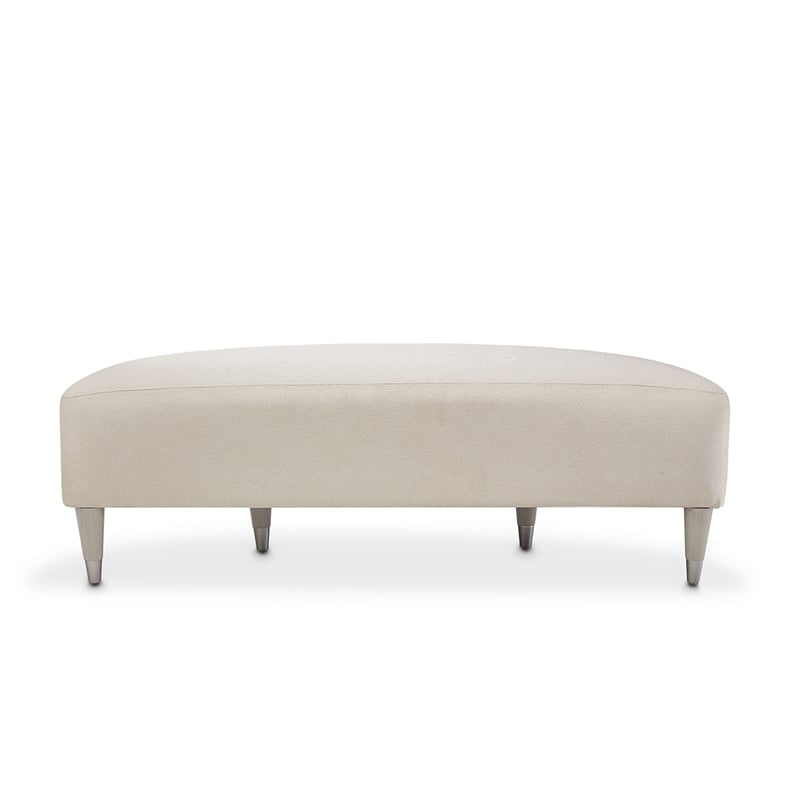 Michael Amini Kathy Ireland Eclipse Accent Bench - Ivory/Moonlight Gray