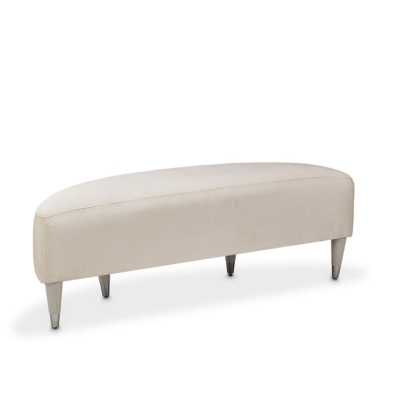 Michael Amini Kathy Ireland Eclipse Accent Bench - Ivory/Moonlight Gray