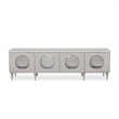 Michael Amini Eclipse Poplar Wood & Glass Media Cabinet in Moonlight Gray
