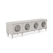 Michael Amini Eclipse Poplar Wood & Glass Media Cabinet in Moonlight Gray