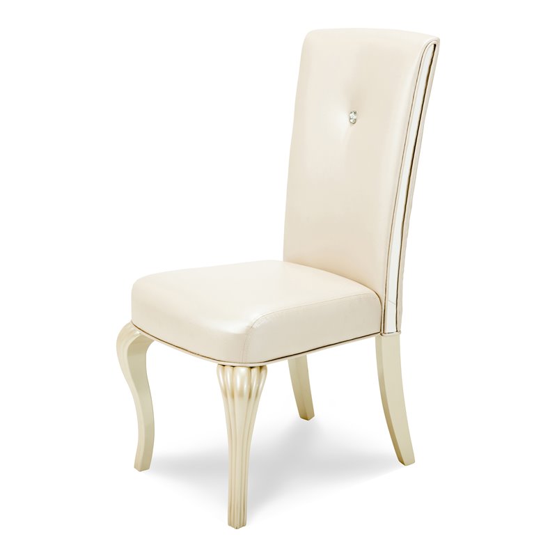 Michael Amini Hollywood Loft Dining Side Chair in Frost Ivory (Set of 2)
