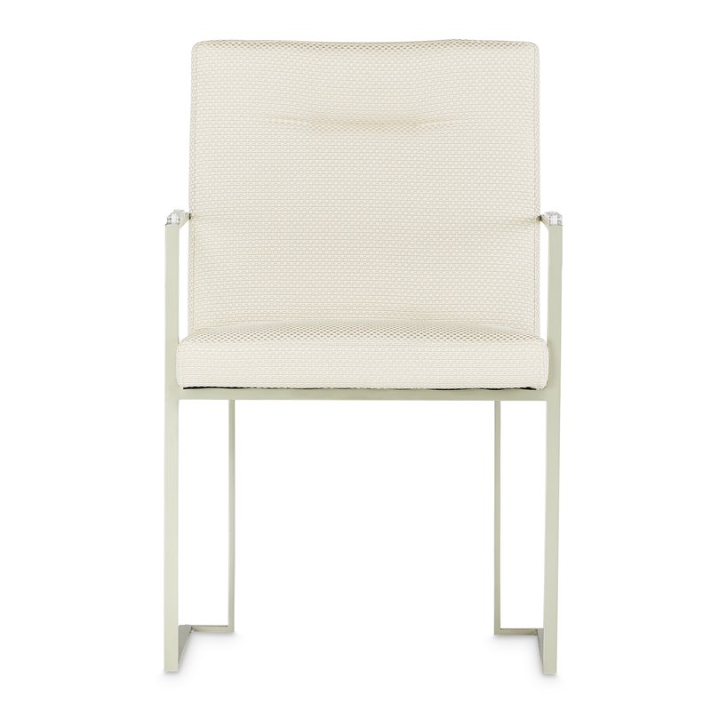 Michael Amini Laguna Ridge Dining Arm Chair - Brushed Silver/Oak