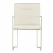 Michael Amini Laguna Ridge Dining Arm Chair - Brushed Silver/Oak