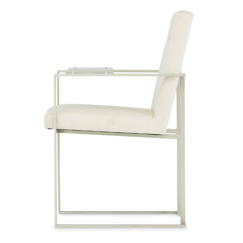 Michael Amini Laguna Ridge Dining Arm Chair - Brushed Silver/Oak