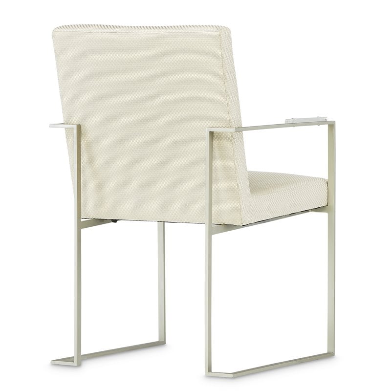 Michael Amini Laguna Ridge Dining Arm Chair - Brushed Silver/Oak