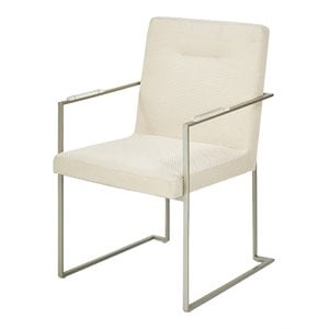 Michael Amini Laguna Ridge Dining Arm Chair - Brushed Silver/Oak