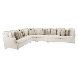 Michael Amini Chamberi Boucle Sofa - French Vanilla/Classic Pearl
