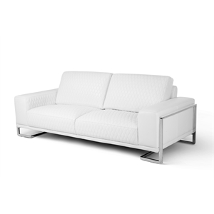 Michael Amini Mia Bella Gianna Sofa - White/Steel