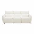 Michael Amini Verona 3-Piece Reclining Leather Sofa - Snow White