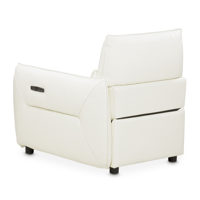Michael Amini Verona 3-Piece Reclining Leather Sofa - Snow White