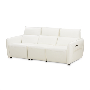 Michael Amini Verona 3-Piece Reclining Leather Sofa - Snow White