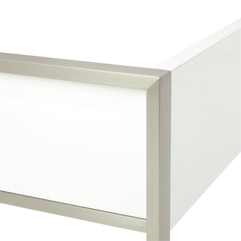 Michael Amini Marquee Modern Queen Panel Bed in Cloud White