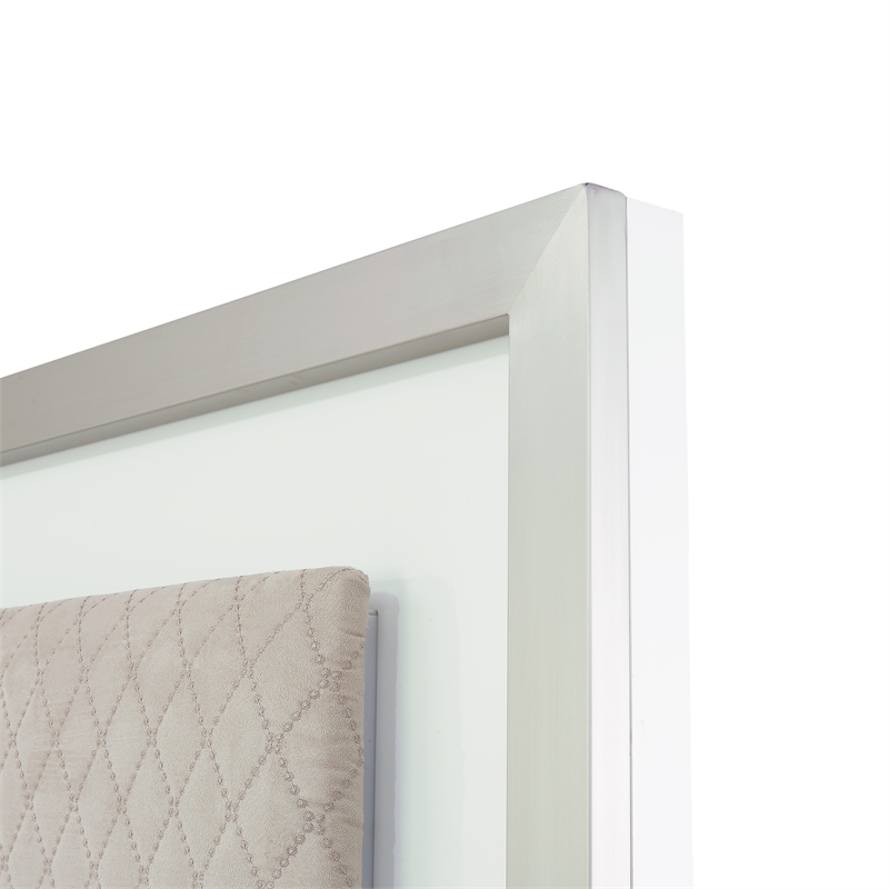 Michael Amini Marquee Modern Queen Panel Bed in Cloud White