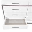 Michael Amini Marquee 8-Drawer Modern Wood and Glass Dresser in Cloud White