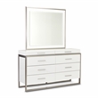 Michael Amini Marquee 8-Drawer Dresser with Mirror in Cloud White