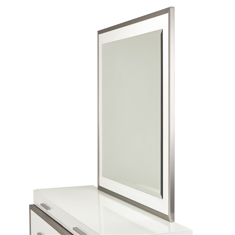 Michael Amini Marquee 8-Drawer Dresser with Mirror in Cloud White