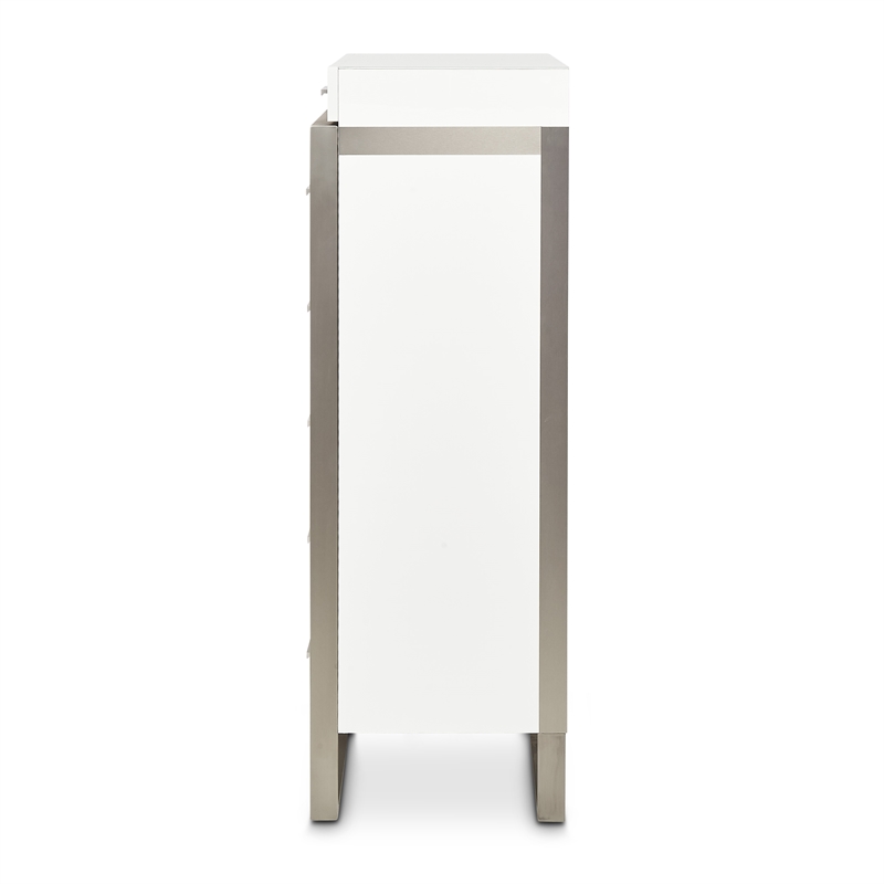 Michael Amini Marquee 7-Drawer Modern Chest in Cloud White