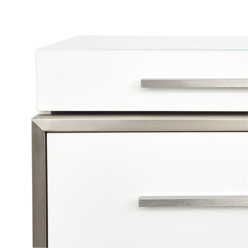 Michael Amini Marquee 7-Drawer Modern Chest in Cloud White