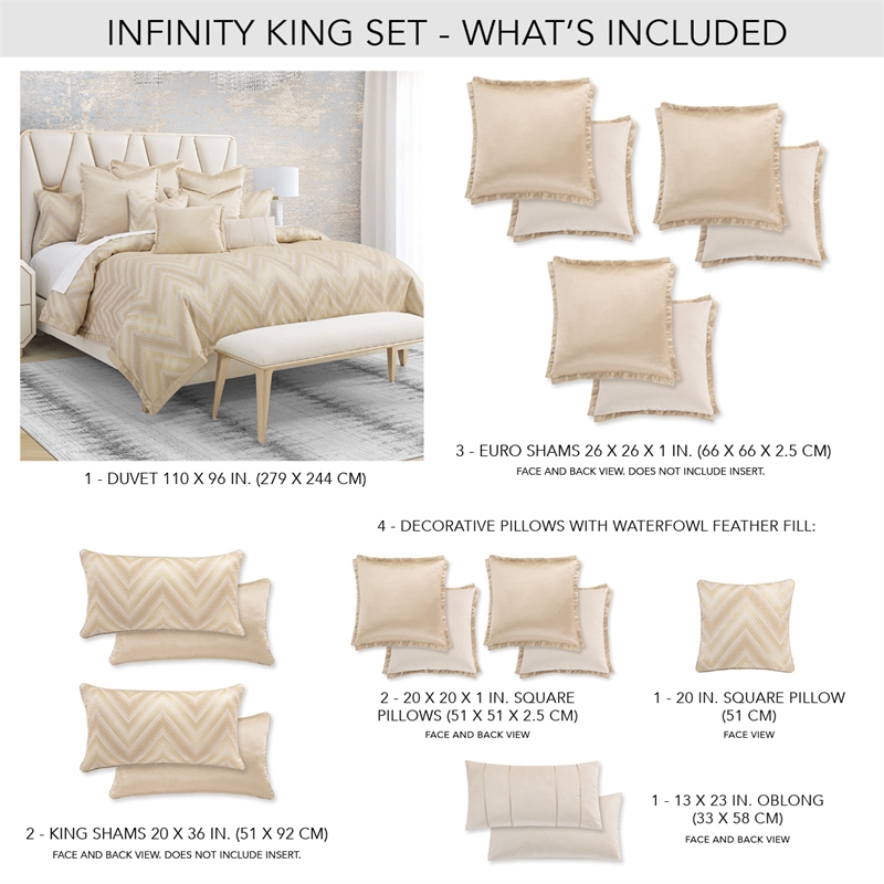 Michael Amini Infinity 10-Piece King Duvet Set in Gold