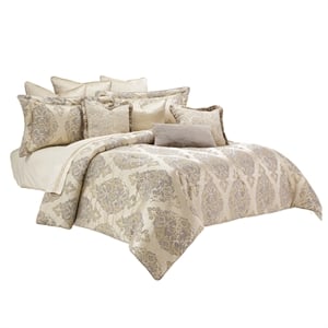 Michael Amini Bennett 10-Piece King Comforter Set - Champagne