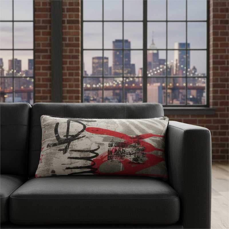 Michael Amini Uptown Downtown Robo Oblong Throw Pillow Natural/Firefly Set of 2