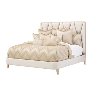 michael amini la rachelle queen panel bed - champagne ivory/chardonnay