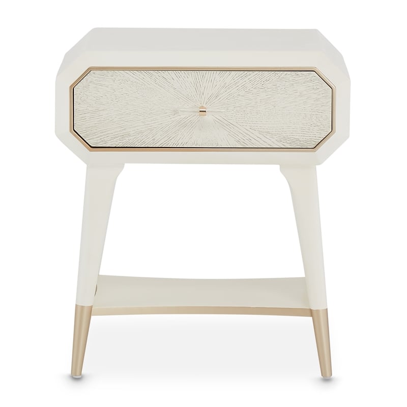 Michael Amini La Rachelle 1-Drawer Nightstand - Champagne Ivory