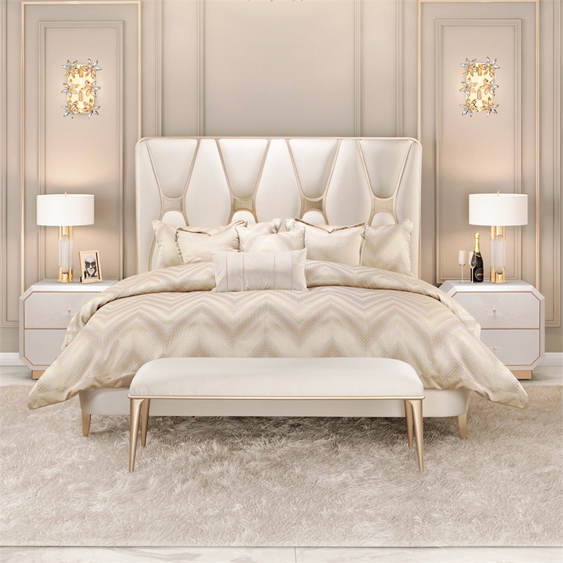Michael Amini La Rachelle 2-Drawer Nightstand - Champagne Ivory