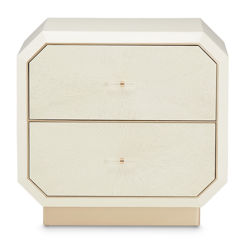 Michael Amini La Rachelle 2-Drawer Nightstand - Champagne Ivory