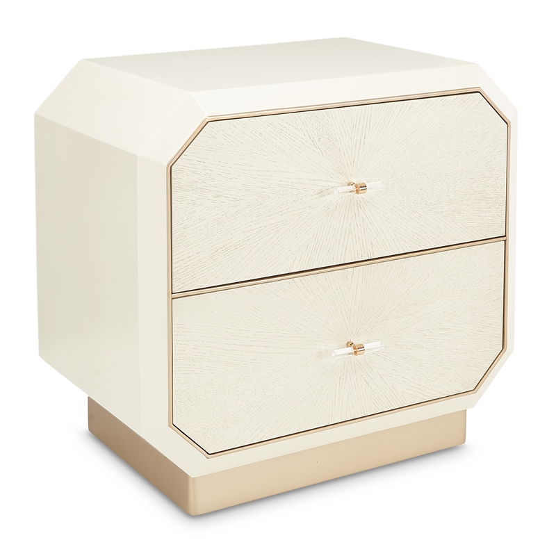 Michael Amini La Rachelle 2-Drawer Nightstand - Champagne Ivory