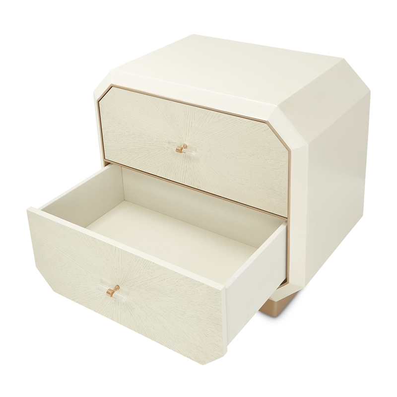 Michael Amini La Rachelle 2-Drawer Nightstand - Champagne Ivory