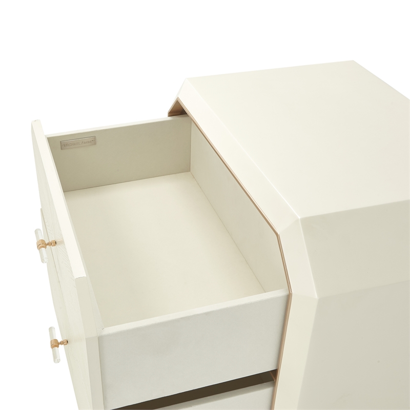 Michael Amini La Rachelle 2-Drawer Nightstand - Champagne Ivory