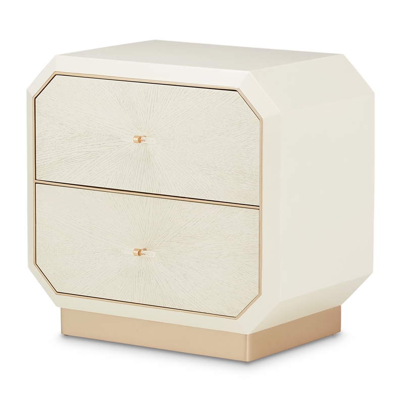 Michael Amini La Rachelle 2-Drawer Nightstand - Champagne Ivory