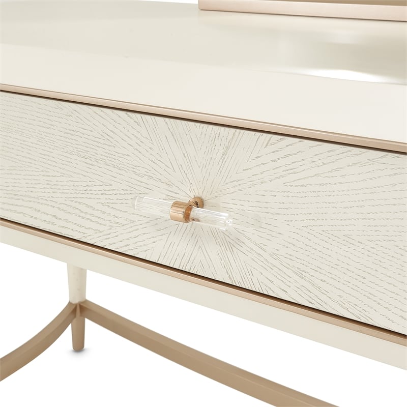 Michael Amini La Rachelle Vanity Desk - Champagne Ivory