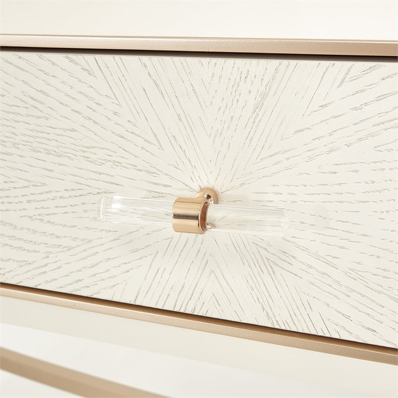 Michael Amini La Rachelle Vanity Desk - Champagne Ivory