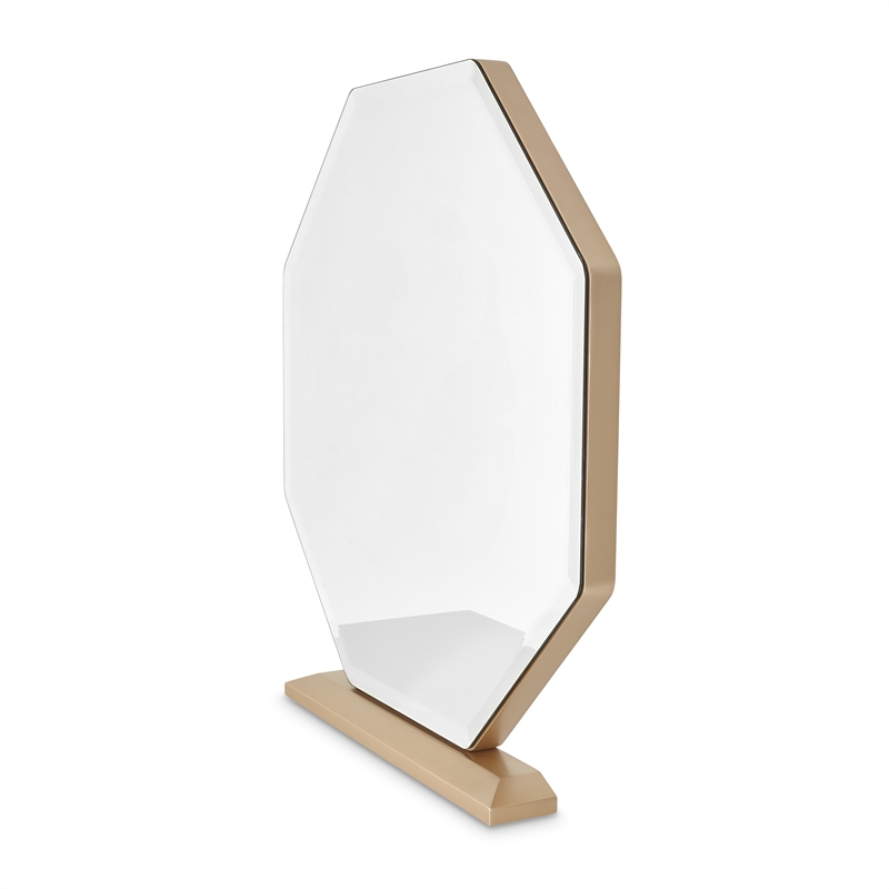 Michael Amini La Rachelle Vanity and Mirror Set in Champagne Ivory & Chardonnay