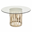 Michael Amini La Rachelle Round Dining Table with Glass Top - Chardonnay Gold