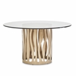 Michael Amini La Rachelle Round Dining Table with Glass Top - Chardonnay Gold