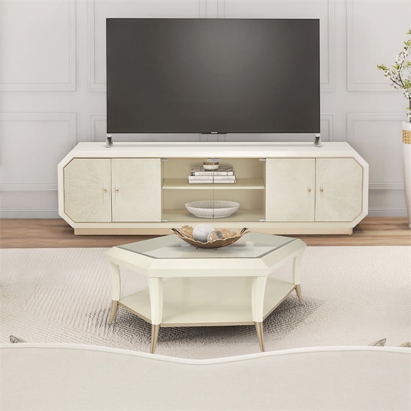Michael Amini La Rachelle Media Cabinet in Champagne