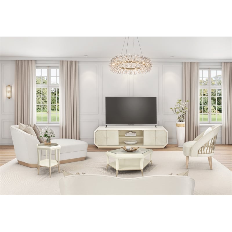 Michael Amini La Rachelle Media Cabinet in Champagne