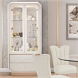 Michael Amini La Rachelle Display Cabinet with LED Lighting - Champagne Ivory