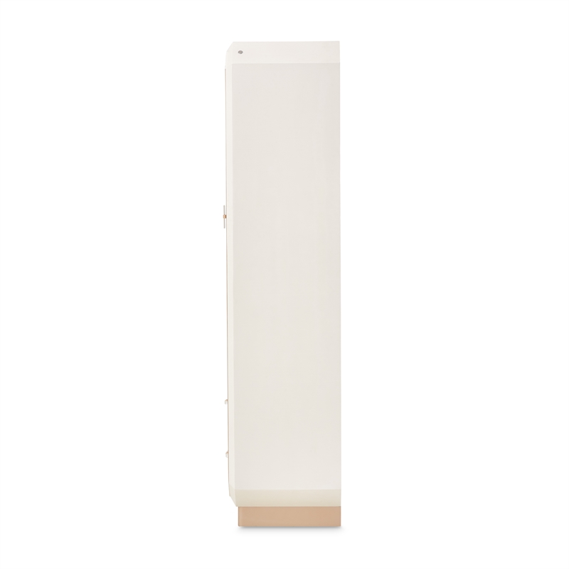 Michael Amini La Rachelle Display Cabinet with LED Lighting - Champagne Ivory