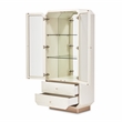 Michael Amini La Rachelle Display Cabinet with LED Lighting - Champagne Ivory