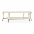 Michael Amini La Rachelle Hexagon Glass Cocktail Table in Champagne Ivory