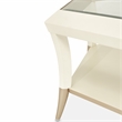 Michael Amini La Rachelle Hexagon Glass Cocktail Table in Champagne Ivory