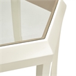 Michael Amini La Rachelle Hexagon Glass Cocktail Table in Champagne Ivory