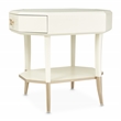 Michael Amini La Rachelle Octagonal End Table with Glass Top - Champagne Ivory